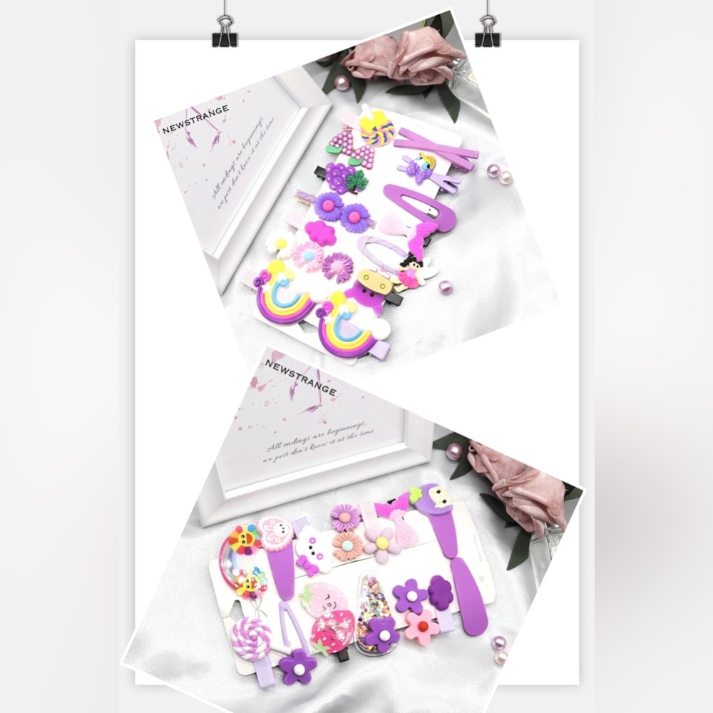 2 Sets of 14pcs Cute Cartoon Girl’s Hair Clip Accessories
